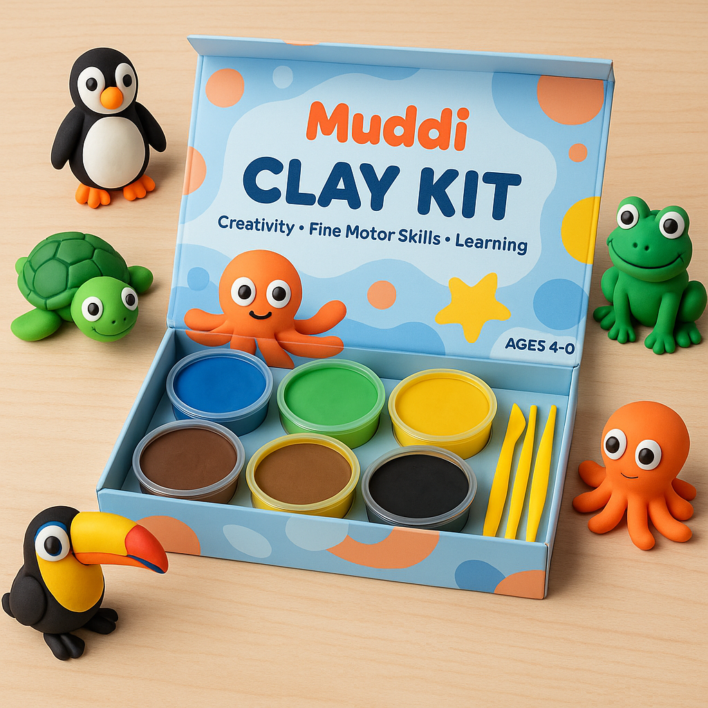 Animal Friends Clay Craft Kit – DIY Sculpting Activity for Kids Ages 6–12